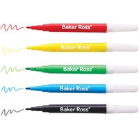 Mini Fibre Tip Pens (Per 8 packs) Art Supplies, Art Materials 5 assorted colours - Blue, Red, Green, Yellow & Black