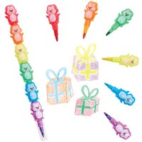Click to view product details and reviews for Penguin Pop A Crayons Pack Of 6 Christmas Craft Supplies 6 Assorted Colours Blue Green Purple Orange Yellow Red.