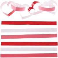 Heart Shaped Paper Chains (Pack of 150) Party Decorations, 3 Assorted Colours - Red, Pink & White