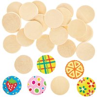 Wooden Painting Stones (Pack of 30) 40mm x 40mm x 10mm, Decorate & Personalise, Natural Craft Materials