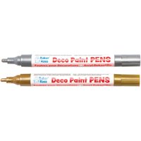 Gold & Silver Deco Paint Pens (Pack of 2) Art Supplies, Art Materials 2 colours - Gold & Silver