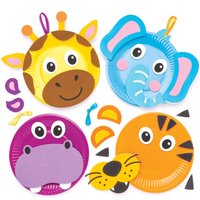 Jungle Animal Plate Decoration Kits (Pack of 4) Decoration Craft Kits