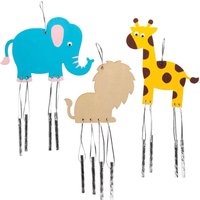 Jungle Animal Wooden Windchimes (Pack of 4) Nature Craft Kits