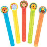 Jungle Chums Touchable Bubbles (Pack of 10) Pocket Money Toys 5 assorted tube colours - Blue, Green, Yellow, Red & Orange