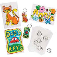 Super Shrink Keyring Pack (Pack of 6) Shrinks 7x Smaller, 6 Keyrings, Design Your Own