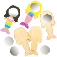 Mermaid Wooden Mirrors (Pack of 4) Craft Kits For Kids