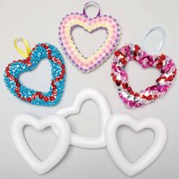 Mini Heart Polystyrene Wreaths (Pack of 10) Size 11.5cm, Decorate, Personalise & Display, DIY Crafts