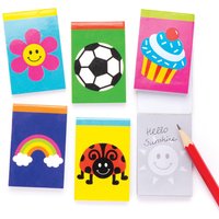 Novelty Notebooks (Pack of 12) Paper & Card, 12 Assorted Designs, 62mm x 41mm