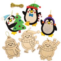 Penguin Colour In Wooden Decorations Pack Of 12 Christmas Crafts Penguin Colour In Wooden Decorations Pack Of 12 Christmas Crafts