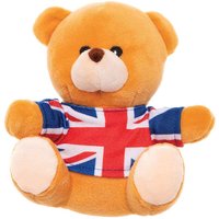 Union Jack Teddy Bear (Each) 15cm High, Plush Teddy, Party Bag Filler, Small Toys For Kids