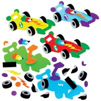 Racing Car Mix & Match Magnet Kits (Pack of 8) Art Craft Kits 4 car colours - Yellow, Red, Blue & Green