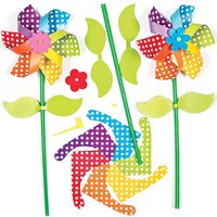 Rainbow Flower Windmill Kits (Pack of 6) Nature Craft Kits