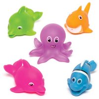 Sealife Squirters (Pack of 10) Assorted Sealife Designs, Sizes Approx 7-8cm, Water Friendly, Pocket Money Toys
