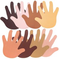 Skin Tone Hand Cut-Outs (Pack of 56) Craft Blanks & Bases 8 assorted skin tone colours