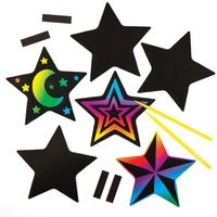 Star Scratch Art Magnets (Pack of 10) Art Craft Kits