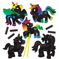 Unicorn Scratch Art Magnets (Pack of 10) Art Craft Kits