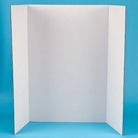 White Tri-Fold Presentation Boards 122cm x 91cm Pack of 4, Display Board For School Projects, Classroom Supplies