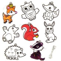 Woodland Animal Suncatchers (Pack of 8) Decoration Craft Kits Made of acrylic