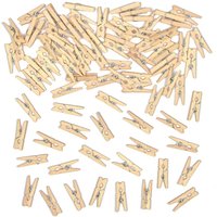 Mini-Wäscheklammern aus Holz zum Basteln (100 Stück ) Bastelbedarf Verzierung & Dekorationen