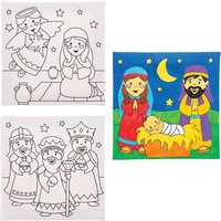 Weihnachtsgeschichte Farbe in Leinwänden (pro Set 3) Bastelbedarf zu Weihnachten