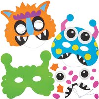 Masken-Bastelsets Monster aus Moosgummi (pro Set 3)