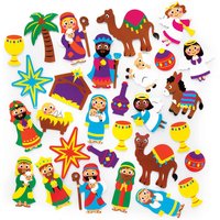 Moosgummi-Aufkleber Weihnachtsgeschichte (pro Set 200) Bastelbedarf zu Weihnachten