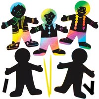Kratzbild-Magneten Personen (pro Set 10) Kratzbilder