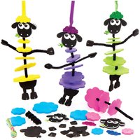 Steck-Bastelsets Flauschige Schäfchen (pro Set 6) Bastelsets