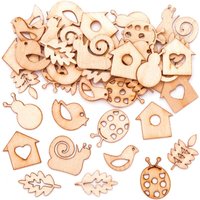 Garten Mini Holzformen (pro Set 45) Bastelbedarf Natumaterialien