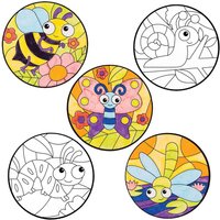 Deko-Anhänger Insekten zum Ausmalen mit Buntglas-Effekt (pro Set 12) Bastelsets