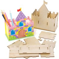 Schloss Stifthalter aus Holz (2 Stück) Basteln mit Holz