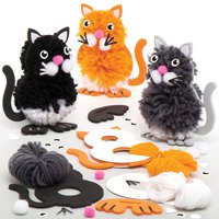 Pom Poms -Bastelsets Katze (pro Set 3) Bastelsets