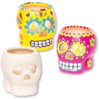 Keramik-Teelichthalter Totenkopf (pro Set 3) Keramik & Porzellan