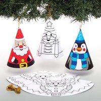 Kegel Dekoration zum Ausmalen Weihnachten (pro Set 12) Bastelaktivitäten zu Weihnachten