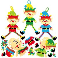 Weihnachtselfen baumelnde Beine Deko-Bastelsets (pro Set 5) Bastelaktivitäten zu Weihnachten