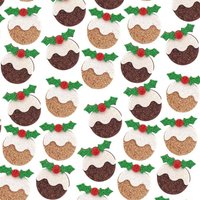 Glitzernde Moosgummi-Aufkleber Weihnachtspudding (pro Set 100) Bastelbedarf zu Weihnachten