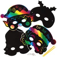 Weihnachtskratzkunstmasken (pro Set 8) Bastelaktivitäten zu Weihnachten