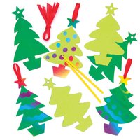 Kratzbild-Anhänger Weihnachtsbaum (pro Set 10) Bastelaktivitäten zu Weihnachten