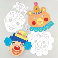 Masken Zirkus zum Ausmalen (pro Set 8) Bastelsets