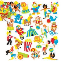 Sticker Zirkus aus Moosgummi (pro Set 120) Bastelbedarf Verzierung & Dekorationen