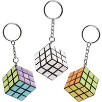 Schlüsselanhänger Puzzlewürfel zum Ausmalen (pro Set 4) Zum Selbstgestallten