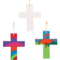 Kreuzkeramikdekorationen (pro Set 5) Bastelaktivitäten zu Ostern