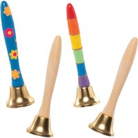 Handglocken aus Holz zum Selbstgestalten (pro Set 4) Zum Selbstgestallten