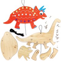 Dinosaurier Marionetten aus Holz (pro Set 4) Basteln mit Holz