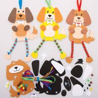 Hunde Bastelset mit Baumelbeinen (pro Set 5) Bastelsets