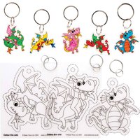 Drachen Schrumpf Art Schlüsselanhänger (pro Set 8) Bastelsets
