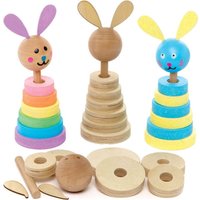 Osterhasen-Holzstapel-Bastelset (pro Set 2) Bastelaktivitäten zu Ostern