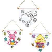 Oster Stoffbanner zum Ausmalen (pro Set 3) Bastelaktivitäten zu Ostern – günstig kaufen