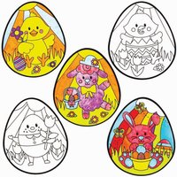 Fensterdekorationen für Ostern zum Ausmalen (pro Set 12) Bastelaktivitäten zu Ostern