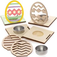 Holz-Teelichthalter Osterei (pro Set 4) Bastelaktivitäten zu Ostern
